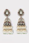 Buy Zaza By Somya Multi Color Cultured Kundan Studded Tasselled Jhumkas Online at Aza Fashions Buy_Zaza By Somya_Multi Color Cultured Kundan Studded Tasselled Jhumkas _Online_at_Aza_Fashions