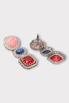 Zaza By Somya_Multi Color Stones Grace Studded Earrings _Online_at_Aza_Fashions