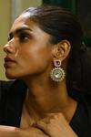 Buy_Zaza By Somya_Pink Diamonds, Stones Intense Polki Studded Floral Earrings _at_Aza_Fashions