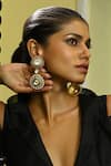 Buy_Zaza By Somya_Pink Kundan Radiant Floral Studded Earrings _at_Aza_Fashions