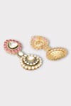 Shop_Zaza By Somya_Pink Kundan Radiant Floral Studded Earrings _Online_at_Aza_Fashions