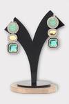 Buy_Zaza By Somya_Multi Color Stones Serenity Geometric Studded Earrings _at_Aza_Fashions