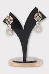 Buy_Zaza By Somya_Multi Color Stones Allure Floral Studded Earrings _at_Aza_Fashions