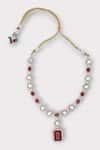 Zaza By Somya_Red Faux Diamond Ton Synthetic Ruby Studded Necklace Set _Online