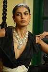 Buy_Zaza By Somya_Green Kundan Modiste Polki Studded Necklace Set _at_Aza_Fashions