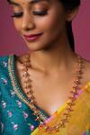 Buy_Queens Jewels_Green Biya Kundan Embellished Mala _at_Aza_Fashions