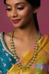 Shop_Queens Jewels_Green Biya Kundan Embellished Mala _at_Aza_Fashions