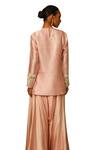 Shop_Neha Poddar_Pink Kurta Silk Embroidered Cutwork Round Short And Harem Pant Set _Online_at_Aza_Fashions