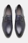 Shop_Kozasko_Blue Goodyear Welted Single Strap Monk Shoes _at_Aza_Fashions