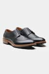 Buy_Kozasko_Black Stitchline Thread Goodyear Welted Longwing Blucher Shoes _at_Aza_Fashions