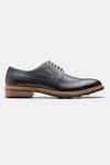 Kozasko_Black Stitchline Thread Goodyear Welted Longwing Blucher Shoes _Online_at_Aza_Fashions