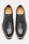 Shop_Kozasko_Black Stitchline Thread Goodyear Welted Longwing Blucher Shoes _at_Aza_Fashions