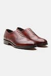 Buy_Kozasko_Brown Stitchline Thread Goodyear Welted Wingtip Oxfords _at_Aza_Fashions