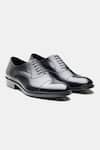 Buy_Kozasko_Black Stitchline Thread Classic Goodyear Welted Captoe Oxfords _at_Aza_Fashions