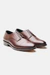 Buy_Kozasko_Brown Stitchline Thread Goodyear Welted Captoe Derby Shoes _at_Aza_Fashions