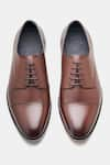 Shop_Kozasko_Brown Stitchline Thread Goodyear Welted Captoe Derby Shoes _at_Aza_Fashions