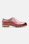 Shop_Kozasko_Maroon Stitchline Thread Goodyear Welted Bordeaux Longwing Blucher Shoes _Online_at_Aza_Fashions