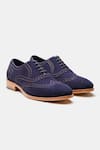 Buy_Kozasko_Blue Stitchline Thread Goodyear Welted Classic Wingtip Oxfords _at_Aza_Fashions