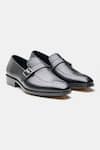 Buy_Kozasko_Black Goodyear Welted Leather Strap Loafers _at_Aza_Fashions