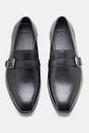 Shop_Kozasko_Black Goodyear Welted Leather Strap Loafers _at_Aza_Fashions