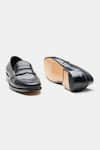 Kozasko_Black Stitchline Thread Goodyear Welted Leather Loafers _Online_at_Aza_Fashions