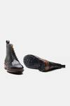 Shop_Kozasko_Black Goodyear Welted Wingtip Brogue Boots _Online_at_Aza_Fashions