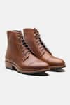 Buy_Kozasko_Brown Goodyear Welted Oil Pull Up Leather Boots _at_Aza_Fashions