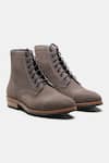 Buy_Kozasko_Grey Goodyear Welted Suede Captoe Boots _at_Aza_Fashions