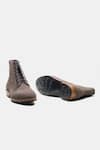 Buy_Kozasko_Grey Goodyear Welted Suede Captoe Boots _Online_at_Aza_Fashions