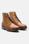 Buy_Kozasko_Brown Goodyear Welted Nubuck Moctoe Boots _at_Aza_Fashions