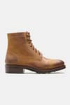 Kozasko_Brown Goodyear Welted Nubuck Moctoe Boots _Online_at_Aza_Fashions