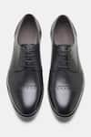 Shop_Kozasko_Black Goodyear Welted Semi Brogue Captoe Derby Shoes _at_Aza_Fashions