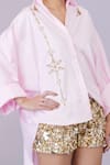 Buy_Dilnaz_Pink Blended Cotton Embroidery Snow Flake Collared Shirt _Online_at_Aza_Fashions