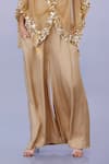 Buy_DILNAZ_Gold Net And Blended Satin Embroidery Crystal V Sequin Sheer Kaftan With Jumpsuit _Online_at_Aza_Fashions