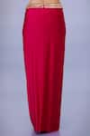 Shop_Dilnaz_Pink Lycra Embroidery Sequin Bead Waistband Draped Skirt _at_Aza_Fashions