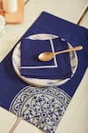 Shop_Inheritance India_Blue 100% Cotton Block Print Mandala 4 Pcs Table Mats 