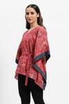 Buy Satya Paul Red Linen V-neck Madder Floral Print Kaftan Online at Aza Fashions Buy_Satya Paul_Red Linen V-neck Madder Floral Print Kaftan _Online_at_Aza_Fashions