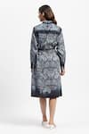 Shop_Satya Paul_Blue Linen Print Floral Collared Neck Sunday Finery Dress _at_Aza_Fashions
