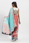 Shop_Satya Paul_Pink Silk Satin Embellished Floral Miss Congeniality Saree With Running Blouse _at_Aza_Fashions