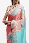 Shop_Satya Paul_Pink Silk Satin Embellished Floral Miss Congeniality Saree With Running Blouse _Online_at_Aza_Fashions