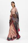 Satya Paul_Multi Color Silk Crepe Printed Messenger Saree With Running Blouse Piece _Online_at_Aza_Fashions