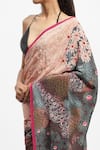 Shop_Satya Paul_Multi Color Silk Crepe Printed Messenger Saree With Running Blouse Piece _Online_at_Aza_Fashions