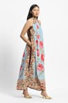 Buy_Satya Paul_Multi Color Crepe Printed European Rose Band Collar Best Buds Dress _Online_at_Aza_Fashions