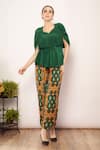 Buy_Babita Malkani_Green Organza Splash Dream Print High Waist Pant _at_Aza_Fashions