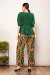 Shop_Babita Malkani_Green Organza Splash Dream Print High Waist Pant _at_Aza_Fashions