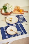 Buy_Inheritance India_Blue 100% Cotton Floral Blossom Print 4 Pcs Table Mats _at_Aza_Fashions