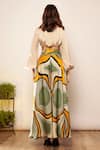 Shop_Babita Malkani_Ivory Abstract Print High Waisted Pant With Belt _at_Aza_Fashions