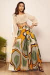 Buy_Babita Malkani_Ivory Silk Embroidery Off-shoulder Off Top _at_Aza_Fashions