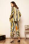 Shop_Babita Malkani_Black Satin Abstract Print Drawstring Pant _at_Aza_Fashions