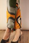 Babita Malkani_Ivory Satin Abstract Print Slit Pant _Online_at_Aza_Fashions